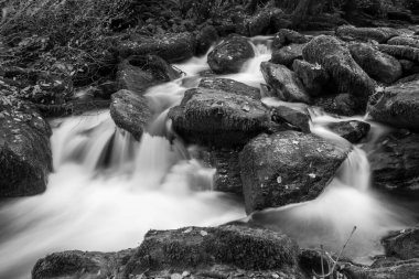 Exmoor Ulusal Parkı 'ndaki Watersmeet' te Hoar Oak Nehri 'nde uzun süre bir şelale görüldü.