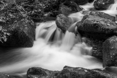 Exmoor Ulusal Parkı 'ndaki Watersmeet' te Hoar Oak Nehri 'nde uzun süre bir şelale görüldü.