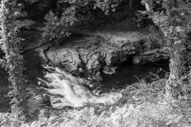 Doğu Lyn nehri üzerinde Exmoor Ulusal Parkı 'ndaki Watersmeet' te uzun süre bir şelale görüldü.