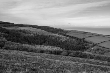 Porlock Common 'un Exmoor Natioanl Park' taki Porlock Tepesi manzarası