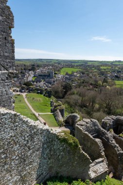Corfe.Dorset.Birleşik Krallık. 17. 2023 Dorset Corfe Kalesi manzaralı.