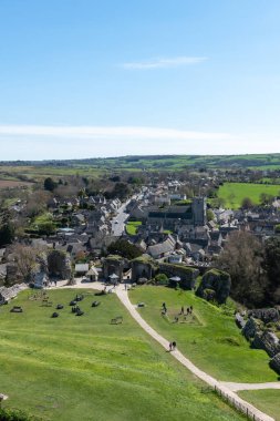 Corfe.Dorset.Birleşik Krallık. 17. 2023 Dorset Corfe Kalesi manzaralı.