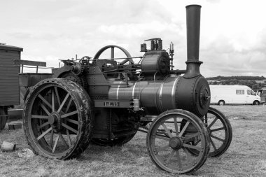 Low Ham.Somerset. Birleşik Krallık. 23 Temmuz 2023 'te restore edilen Wallis ve Steevens çekici motoru 