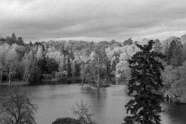 Stourhead Gardens 'ın yüksek açılı manzarası