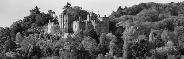 Panoramic photo of Dunster castle in Somerset