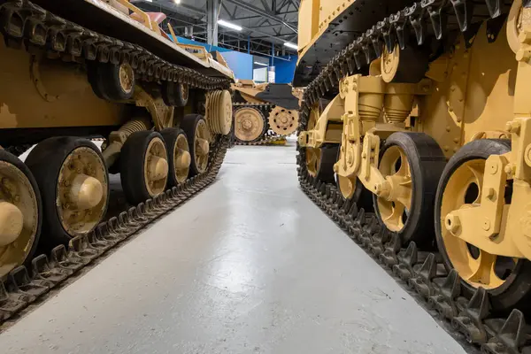 stock image Close up of tank tracks