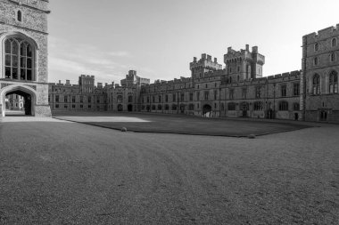 Windsor.Berkshire. Birleşik Krallık. 2 Aralık 2022. Windsor Kalesi 'nin güney kanadının fotoğrafı.