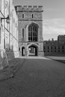 Windsor.Berkshire. Birleşik Krallık. 2 Aralık 2022. Windsor Kalesi 'nin güney kanadının fotoğrafı.