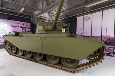 Bovington. Dorset. Birleşik Krallık. 8 Ağustos 2023. Dorset 'teki Tank Müzesi' nde bir Centurion tankı sergileniyor.