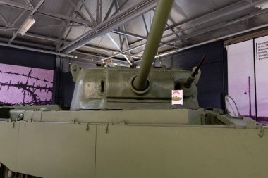 Bovington. Dorset. Birleşik Krallık. 8 Ağustos 2023. Dorset 'teki Tank Müzesi' nde bir Centurion tankı sergileniyor.