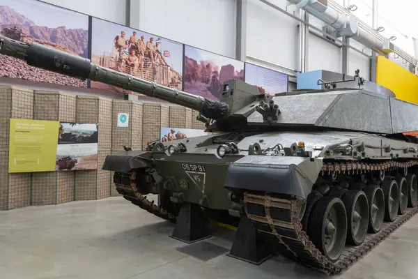 Stock image Bovington.Dorset.United Kingdom.August 8th 2023.A Challenger 2 tank is on show at The Tank Museum in Dorset