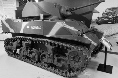 Bovington. Dorset. Birleşik Krallık. 8 Ağustos 2023. Dorset 'teki Tank Müzesi' nde M5A1 Stuart tankı sergileniyor.