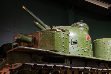 Bovington. Dorset. Birleşik Krallık. 25 Şubat 2024. Tek Vickers A1E1 prototip tankı Dorset 'teki Tank Müzesi' nde sergileniyor.