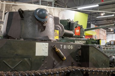 Bovington. Dorset. Birleşik Krallık. 25 Şubat 2024 Matilda Mark 1 A11 tankı Dorset 'teki Tank Müzesi' nde sergileniyor.