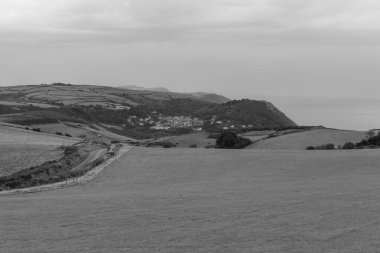 Devon 'daki Lynton ve Lynmouth Countisbury Hill' den görüntü