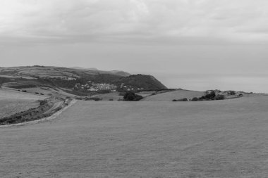 Devon 'daki Lynton ve Lynmouth Countisbury Hill' den görüntü