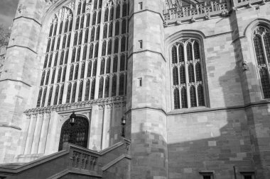 Windsor.Berkshire. Birleşik Krallık. 2 Aralık 2022 Batı Cephesi Saint Georges Şapeli 'nin fotoğrafı. Windsor Kalesi' nde.