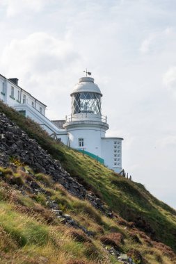 Foreland deniz fenerinin fotoğrafı Kuzey Devon sahilindeki Foreland Point 'te.