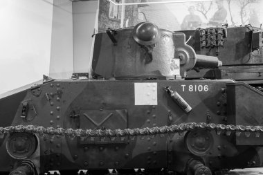 Bovington. Dorset. Birleşik Krallık. 25 Şubat 2024 Matilda Mark 1 A11 tankı Dorset 'teki Tank Müzesi' nde sergileniyor.