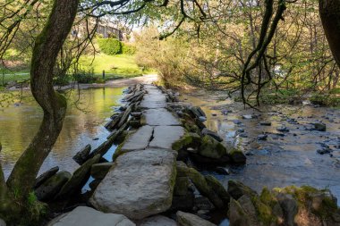 Photograph of the clapper  bridge at Tarr steps in Exmoor National Park clipart