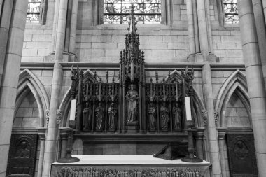 Truro.cornwall. Birleşik Krallık. 8. 2024. Cornwall 'daki Truro Katedrali' nin içindeki ahşap oymaların fotoğrafı.