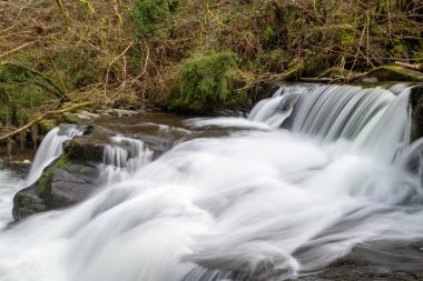 Exmoor Ulusal Parkı 'ndaki Watersmeet' te Hoar Oak Nehri 'nde uzun süre bir şelale görüldü.
