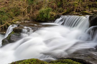 Exmoor Ulusal Parkı 'ndaki Watersmeet' te Hoar Oak Nehri 'nde uzun süre bir şelale görüldü.