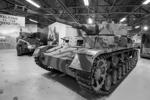 stock image Bovington.Dorset.United Kingdom.February 25th 2024.A Panzer 4 tank from the second world war is on show at the Tank Museum in Dorset