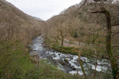 Doğu Lyn Nehri 'nin Exmoor Ulusal Parkı' ndaki Watersmeet Vadisi 'nden geçişi uzun sürdü.