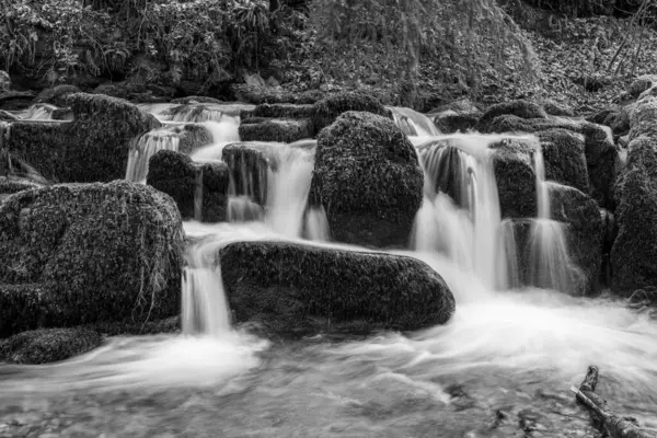 Exmoor Ulusal Parkı 'ndaki Watersmeet' te Hoar Oak Nehri 'nde uzun süre bir şelale görüldü.