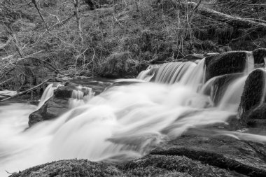 Exmoor Ulusal Parkı 'ndaki Watersmeet' te Hoar Oak Nehri 'nde uzun süre bir şelale görüldü.