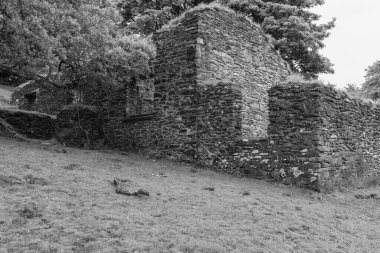 Hoar Oak 'un Exmoor Ulusal Parkı' ndaki Hoar Oak Vadisi 'ndeki kır evinin fotoğrafı.