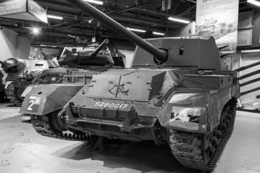 Bovington.Dorset.United Kingdom.February 25th 2024.A Valentine Archer tank is on show  at the Tank Museum in Dorset clipart