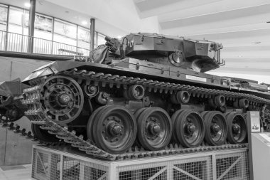 Bovington. Dorset. Birleşik Krallık. 25 Şubat 2024. Dorset 'teki Tank Müzesi' nde bir Centurion tankı sergileniyor.