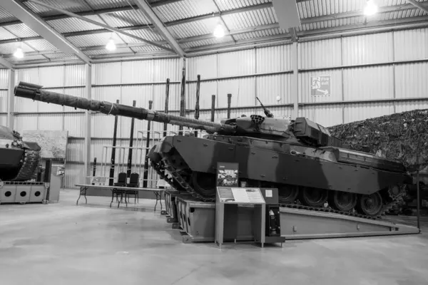 stock image Bovington.Dorset.United Kingdom.February 25th 2024.A Chieftan tank is on show at the Tank Museum in Dorset