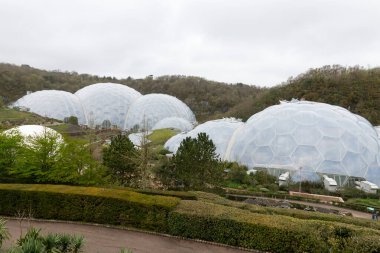 Saint Blazey.Cornwall.United Kingdom.April 5th 2024.Photo of the biomes at the Eden Project in Cornwall clipart