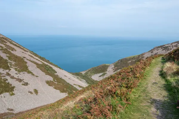 stock image Landscape photo of the South West Coastpath at Foreland Point on the north Devon coast