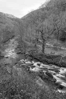 Doğu Lyn Nehri 'nin Exmoor Ulusal Parkı' ndaki Watersmeet Vadisi 'nden geçişi uzun sürdü.