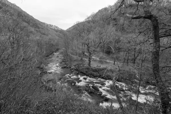 Stock image Long exposure of the East Lyn river flowing through Watersmeet Valley In Exmoor National Park