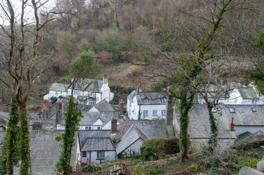 Clovelly. Devon. Birleşik Krallık. 19 Ocak 2024. Devon 'daki Clovelly Village' ın Kış Fotoğrafı.