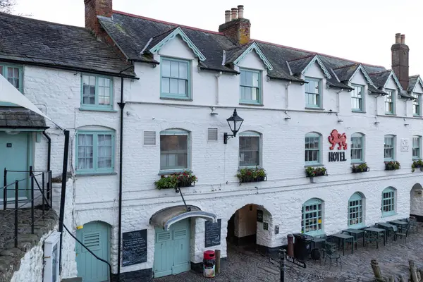 stock image Clovelly.Devon.United Kingdom.January 19th 2024.Photo of the Red Lion hotel at Clovelly in Devon