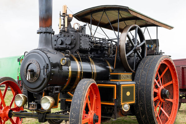 Low Ham.Somerset.United Kingdom.July 20th 2024.A 1910 Mclaren traction engine called Hercules is on show at the Somerset Steam and Country show