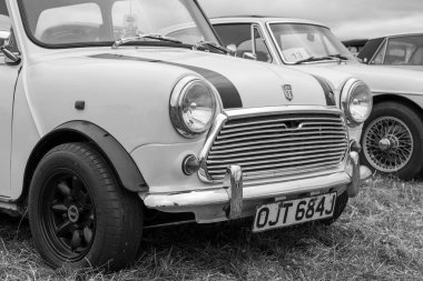 Low Ham.Somerset.Birleşik Krallık. 20 Temmuz 2024 İngiliz Leyland Mini 1971 'de Somerset buhar ve ülke gösterisinde.