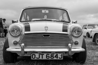 Low Ham.Somerset.Birleşik Krallık. 20 Temmuz 2024 İngiliz Leyland Mini 1971 'de Somerset buhar ve ülke gösterisinde.