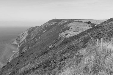 Exmoor Ulusal Parkı 'ndaki Countisbury Hill Beacon Tor' dan görüntü