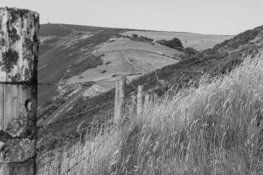 Exmoor Ulusal Parkı 'ndaki Countisbury Hill Beacon Tor' dan görüntü