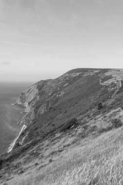 Exmoor Ulusal Parkı 'ndaki Countisbury Hill Beacon Tor' dan görüntü