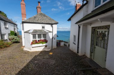 Clovelly.Devon.United Kingdom.September 28th 2024.Photo of the cobbled street at Clovelly village on the north Devon coast clipart