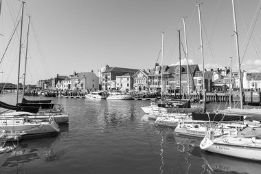 Weymouth. Dorset. Birleşik Krallık. 21 Eylül 2024. Dorset 'teki Jurassic sahilinde Weymouth limanının fotoğrafı.