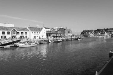 Weymouth. Dorset. Birleşik Krallık. 21 Eylül 2024. Dorset 'teki Jurassic sahilinde Weymouth limanının fotoğrafı.